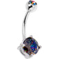 Vitrail CZ Gem ASTM F136 Titanium Double Glam Belly Ring - - BELLY RING