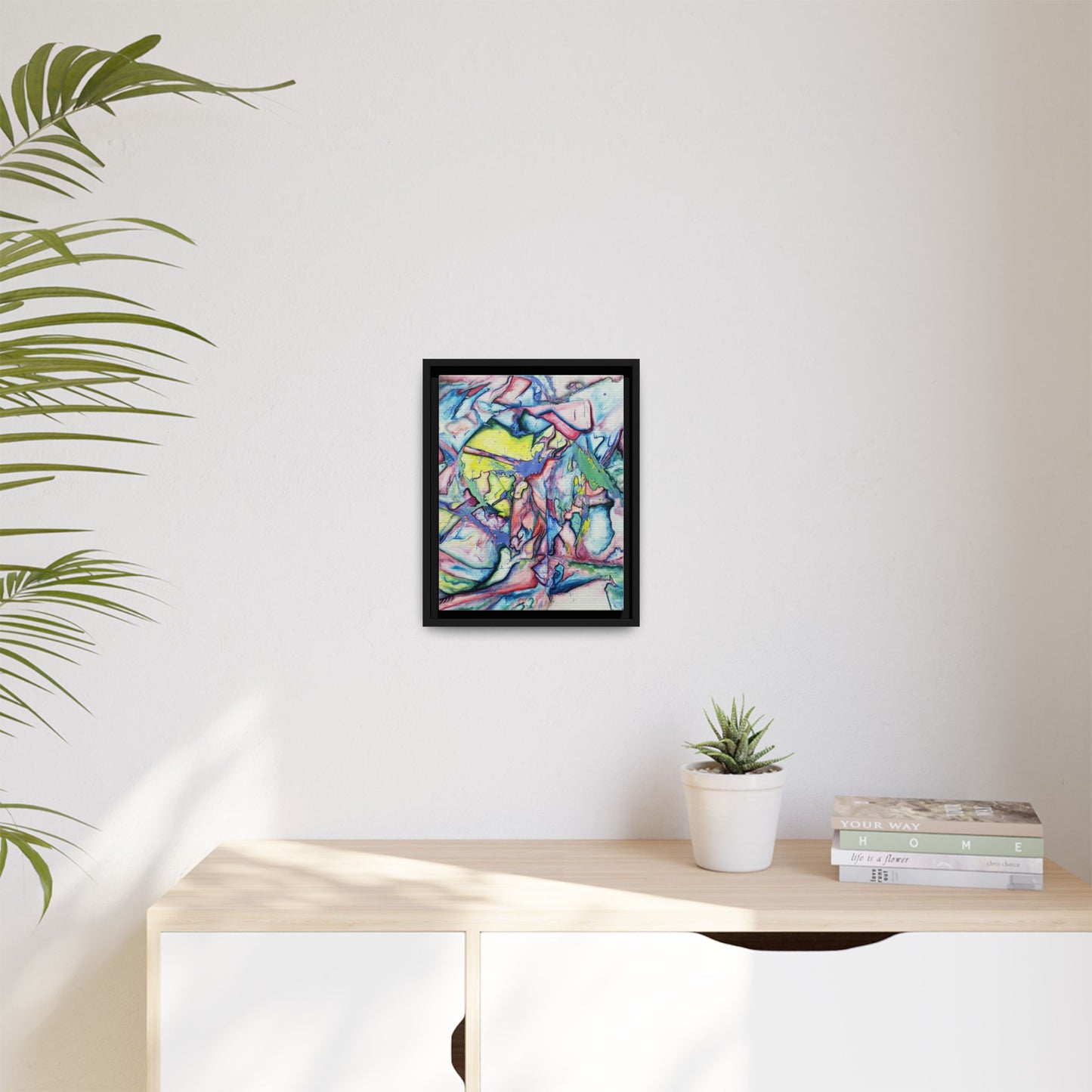 Alien Abstract Colorful Framed Canvas Art - Kia Day Design