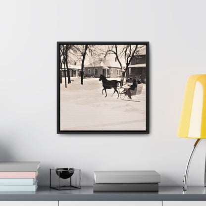 Carriage Ride Gallery Canvas Wraps Square Frame 16″ x 16″ Premium Gallery Wraps (1.25″) Black