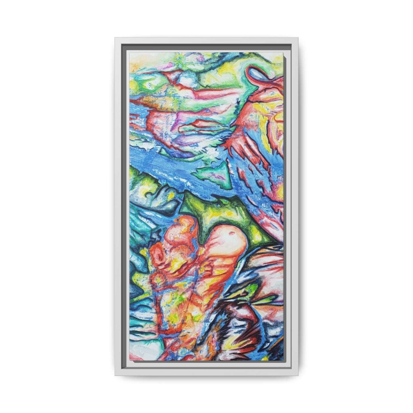 Multi-Color Abstract Framed Canvas Art Print - Kia Day Design