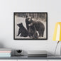 Yellowstone Black Bears Gallery Canvas Wraps 20″ x 16″ Black 1.25"