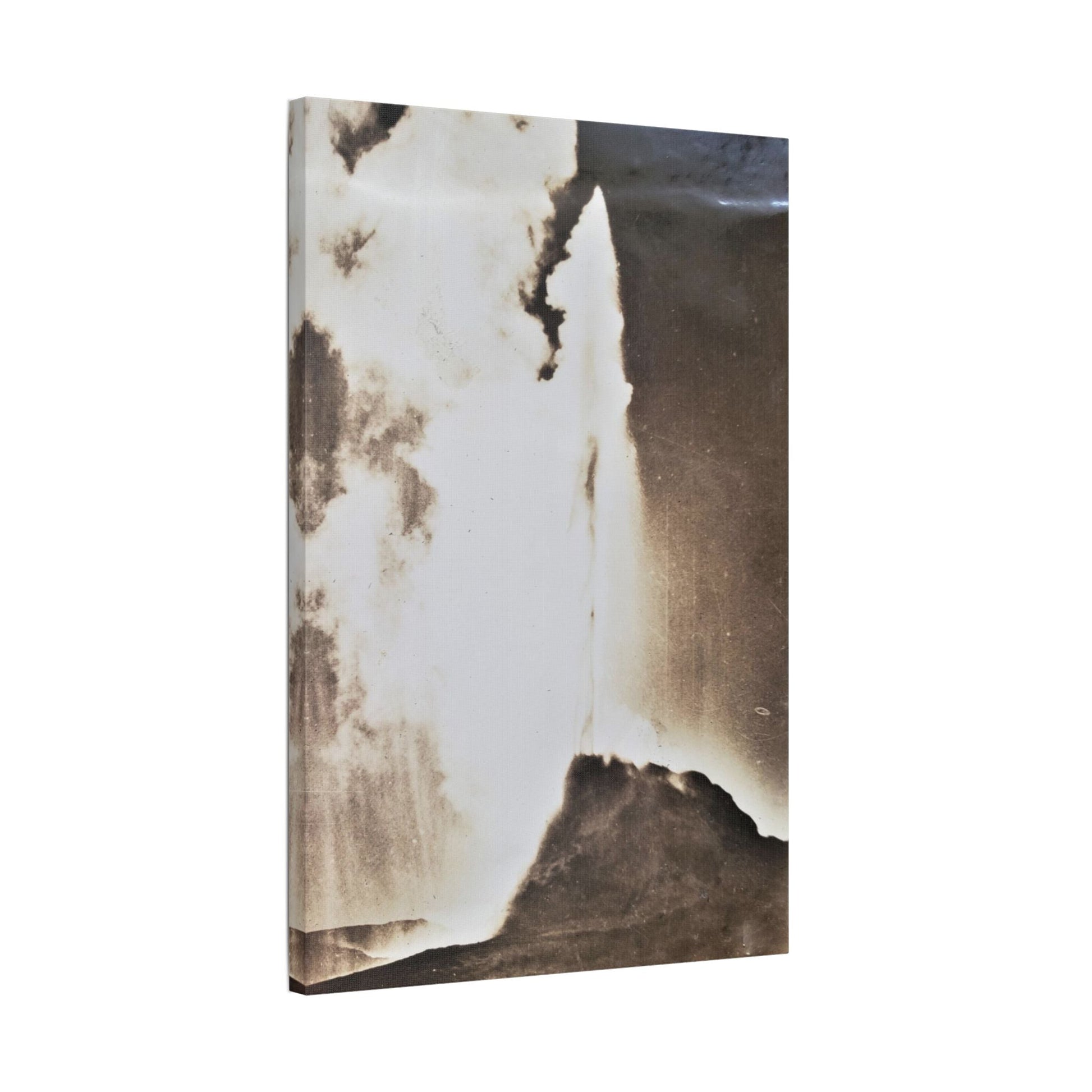 White Dome Geyser Yellowstone Satin Canvas Stretched