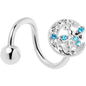 Blue Gem Lunar Dragonfly Spiral Twister Belly Ring - - BELLY RING Spiral