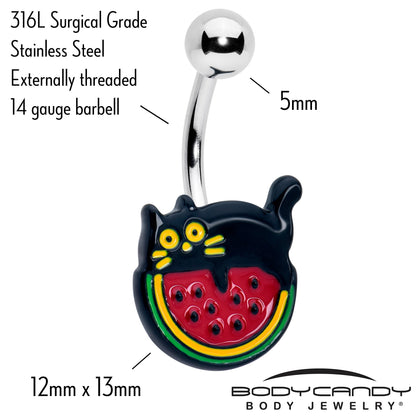 Watermelon Cat Love Belly Ring - - BELLY RING