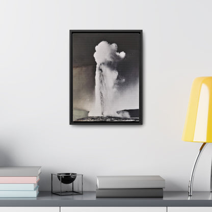 Old Faithful Geyser Yellowstone Gallery Canvas Wraps Vertical Frame 12″ x 16″ Premium Gallery Wraps (1.25″) Black