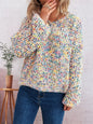 Colorful Long Sleeve Sweater - Yellow One Size -