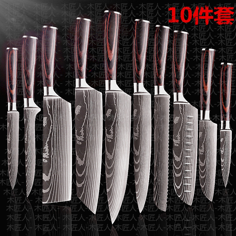 Damascus Elite Chef Knives - 10pcs set n a - knives