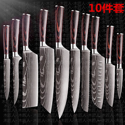 Damascus Elite Chef Knives - 10pcs set n a - knives
