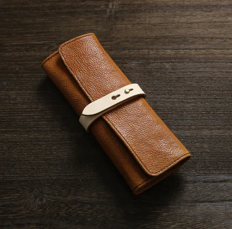 Handmade Genuine Leather Roll Pencil Case