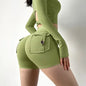 Women-s High-Waist Sport Shorts Light Green Extra Large