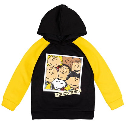 PEANUTS Charlie Brown Snoopy And Friends Little Boys Fleece Hoodie Yellow/Black 5 Kia Day Design
