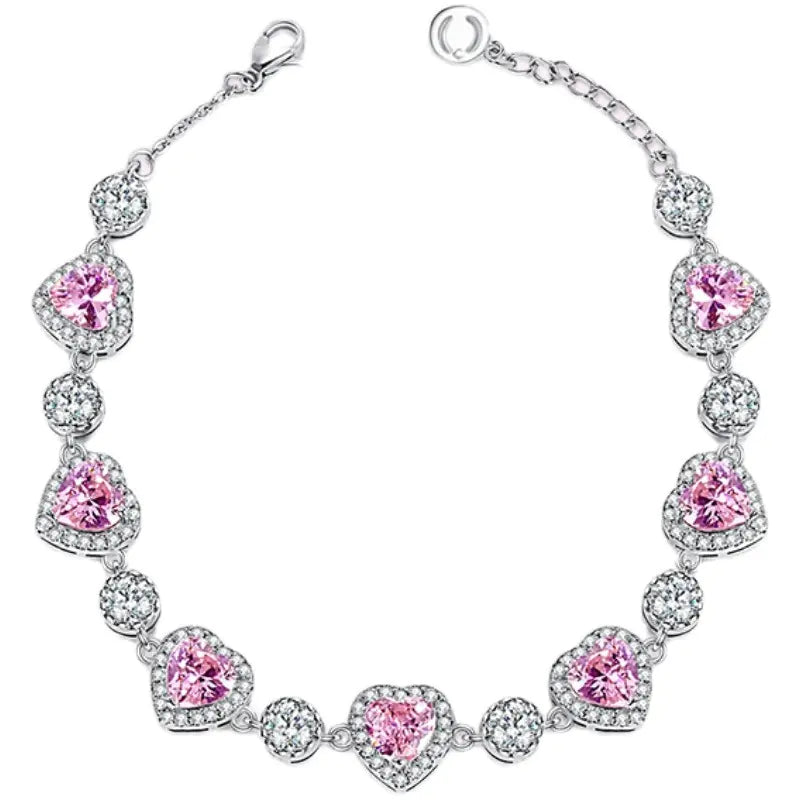 Heart-Shaped Platinum Bracelet Kia Day Design