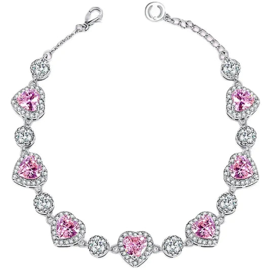 Heart-Shaped Platinum Bracelet Kia Day Design