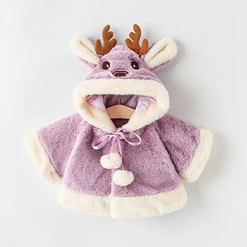 4 Colors Cute Christmas Elk Plush Baby Jacket multi 24M (Size 100) 7