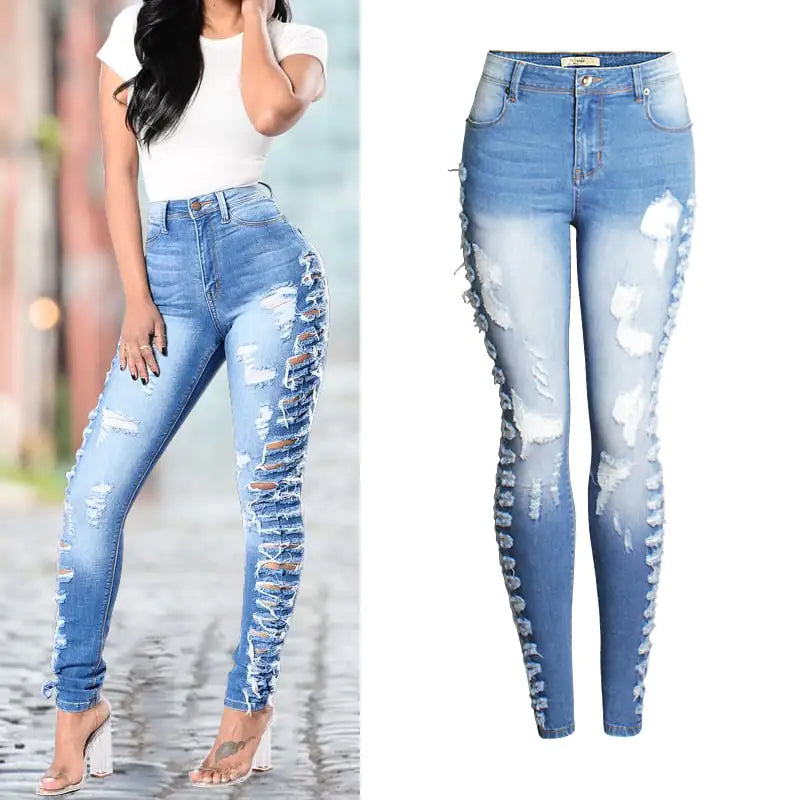 Women's Slim Fit Ripped Stretch Jeans