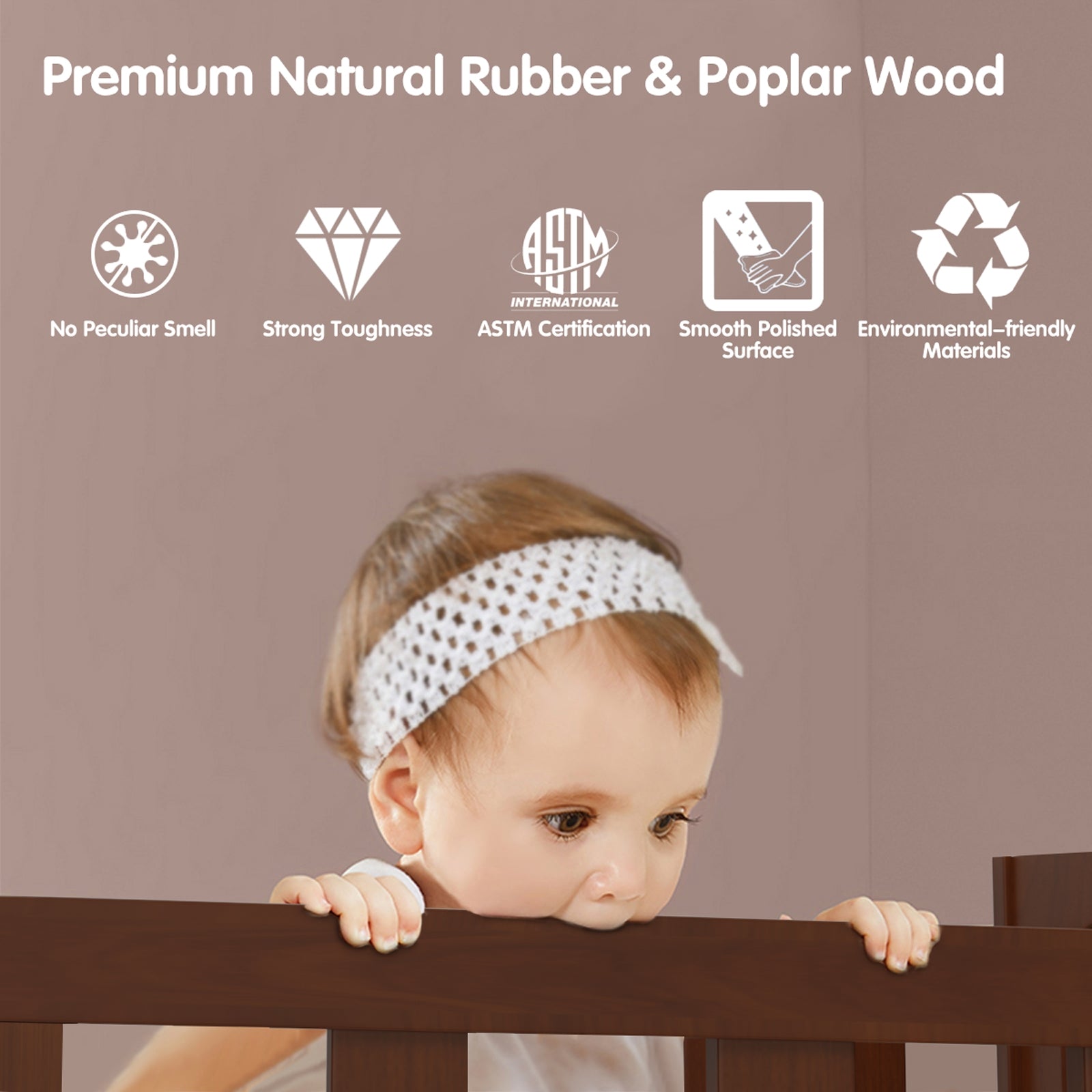 2-in-1 Convertible Kids Wooden Bedroom Furniture with Guardrails- DirectDeals- {{Product type}}