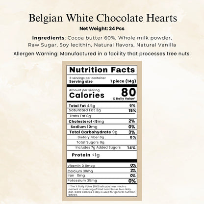 Andy Anand White Chocolate Heart Gift Box, 24 pc, 60% Cocoa – Gluten-Free, Silky Smooth, Valentine's Day, Anniversary & Special Gift - - Food & Beverages > Desserts & Sweets > Chocolate