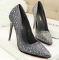 Elegant Bridal Stiletto Heels - Gray 34 -
