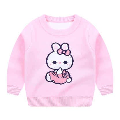 Trendy Cartoon Tutu Fan Tong Knitwear - Orange 130cm - sweater