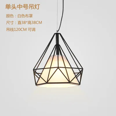 Iron Geometric Shaped Individual Industrial Pendant Light