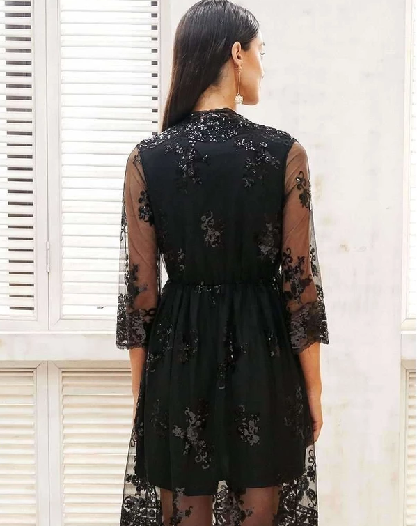 Sparkle Sequin Evening Dress - - dress