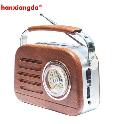 Wooden Vintage FM AM Portable Radio Retro Radio BT Radio