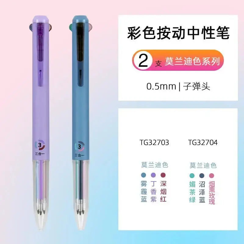 3 in 1 Multicolor Pen Morandi 2pcs