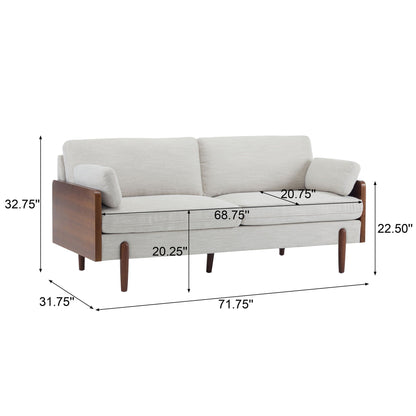 Mid Century Moderne Sofa With Wood Sides- Unique Piece Furniture- {{Product type}}