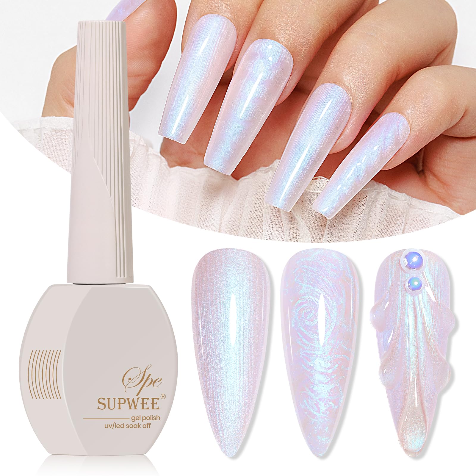 SUPWEE Pearl Gel Nail Polish Pearlescent Nail Gel Polish - - gel polish