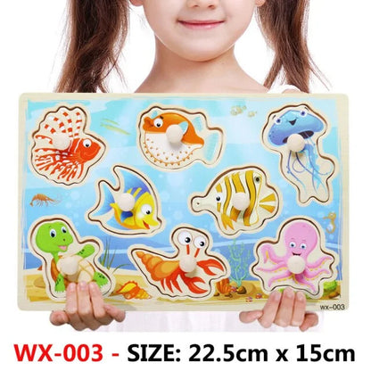 Baby Montessori Wooden Puzzle Board - Kia Day Design