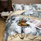 Floral Design Lyocell 60s Home Bedding Set gold light blue