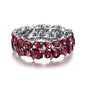Elegant Prom Crystal Stretch Bracelet - Purple Silver-Tone - bracelet