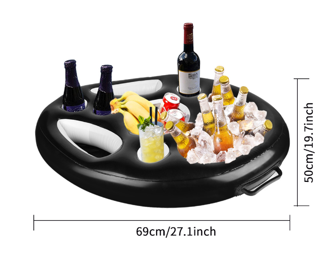 Pineapple Pool Drink Holder & Floating Snack Tray - - pool float