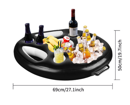Pineapple Pool Drink Holder & Floating Snack Tray - - pool float