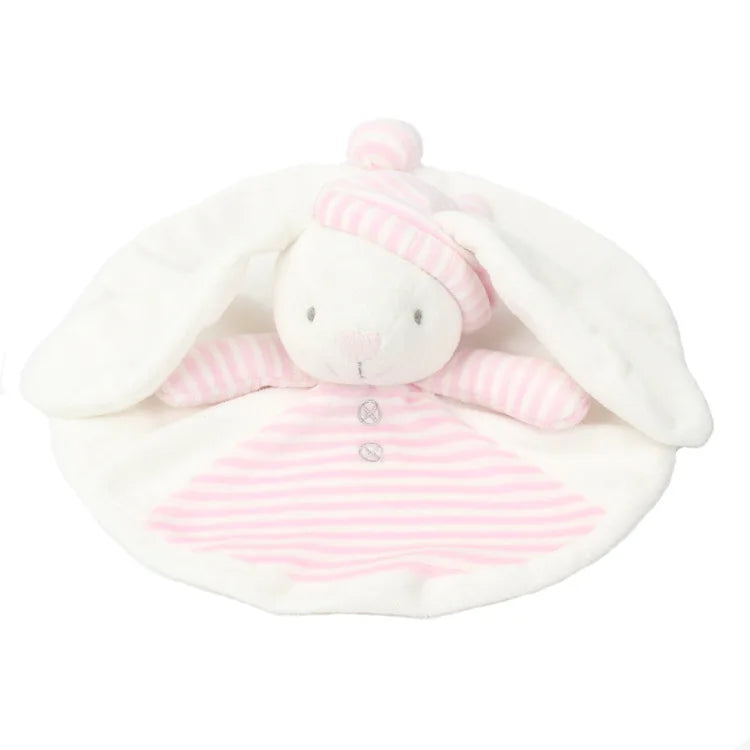 Lovely Rabbit Baby Blanket Plush Animal Head Security Baby Blanket