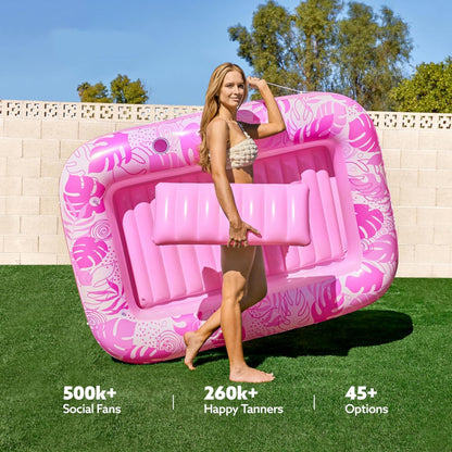 Inflatable Pool Floating Bed - Pink 177x116CM - pool float
