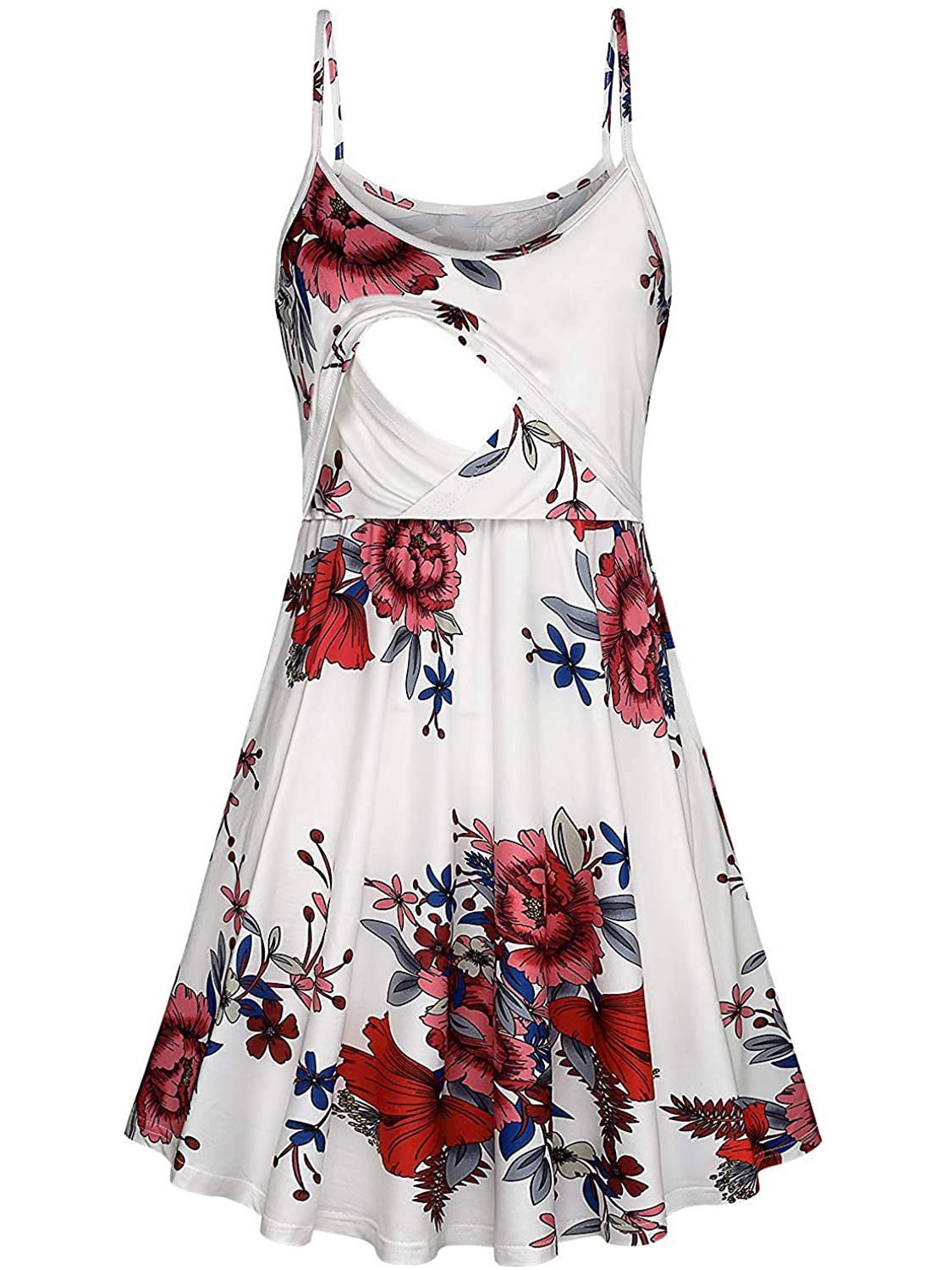 Euro-American Chic Maternity Halter Dress - White L - dress
