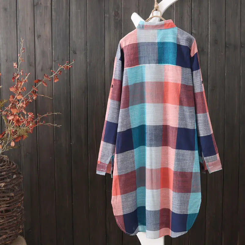 Loose Fashion Plaid Women's Shirt