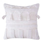 Cotton Macrame Pillow Case Woven Tufted Throw Pillow Cover With Tassel white