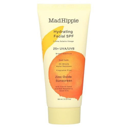 Mad Hippie Hydrating Facial Spf 25+, Zinc Oxide Sunscreen, Reef-Safe Face Cream, Fragrance-Free, 2 Oz - - Skin Care