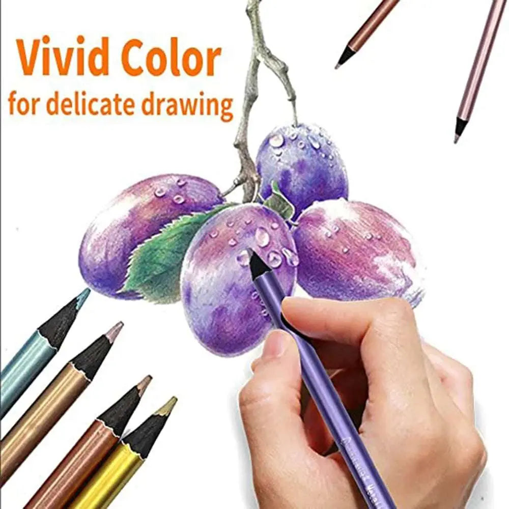 12 Colors Metallic Colored Pencil Set