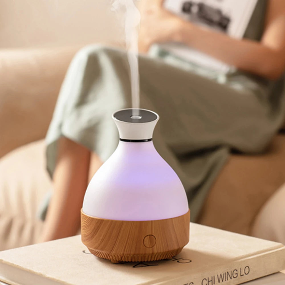 Diffuser Aroma Electric Essential Oil Wood Grain Humidifier