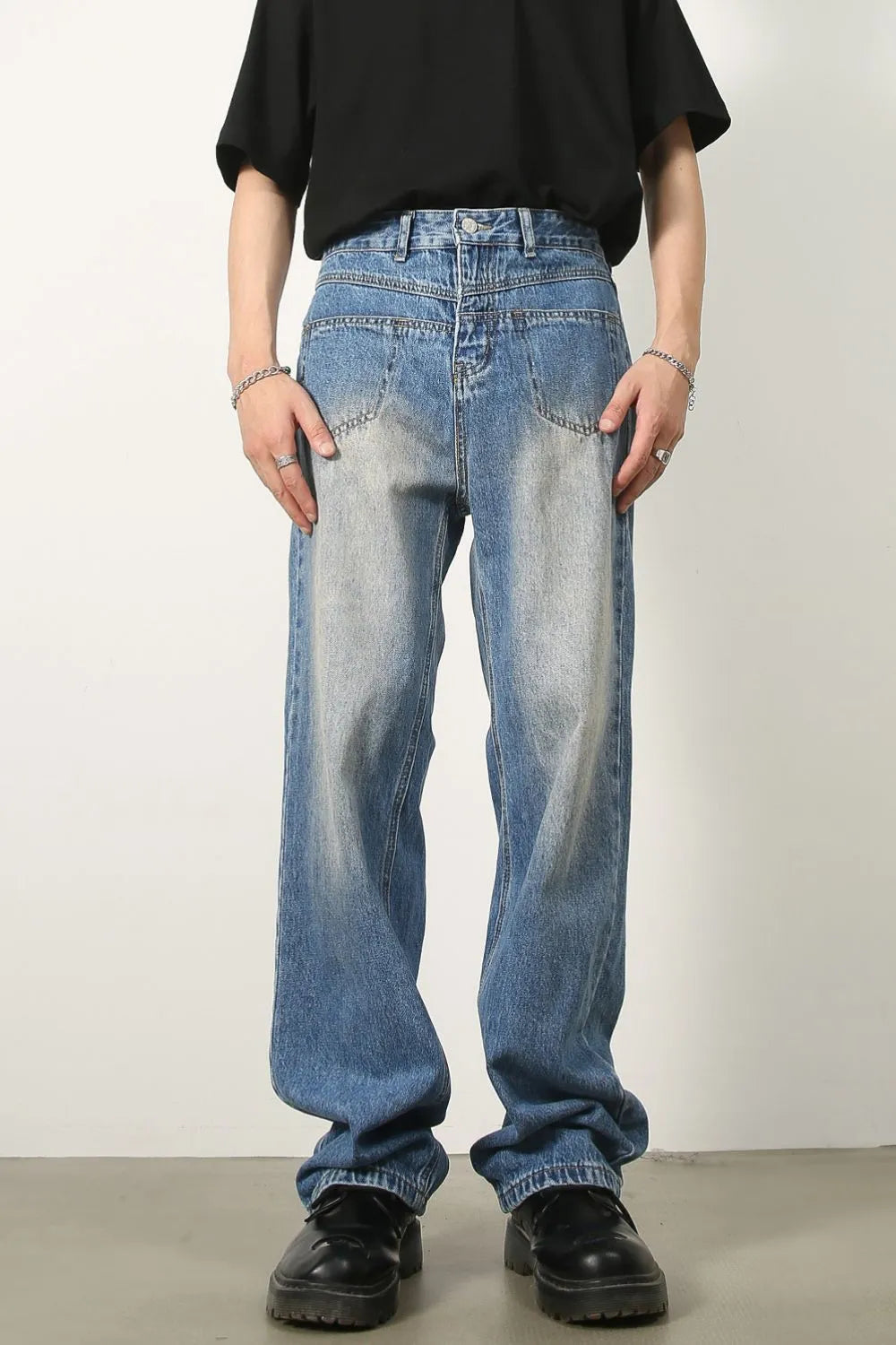 Men's Mid Rise Jeans - -
