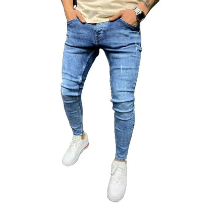 Streetwear Denim Plus Size Ripped Stretch Men Jeans