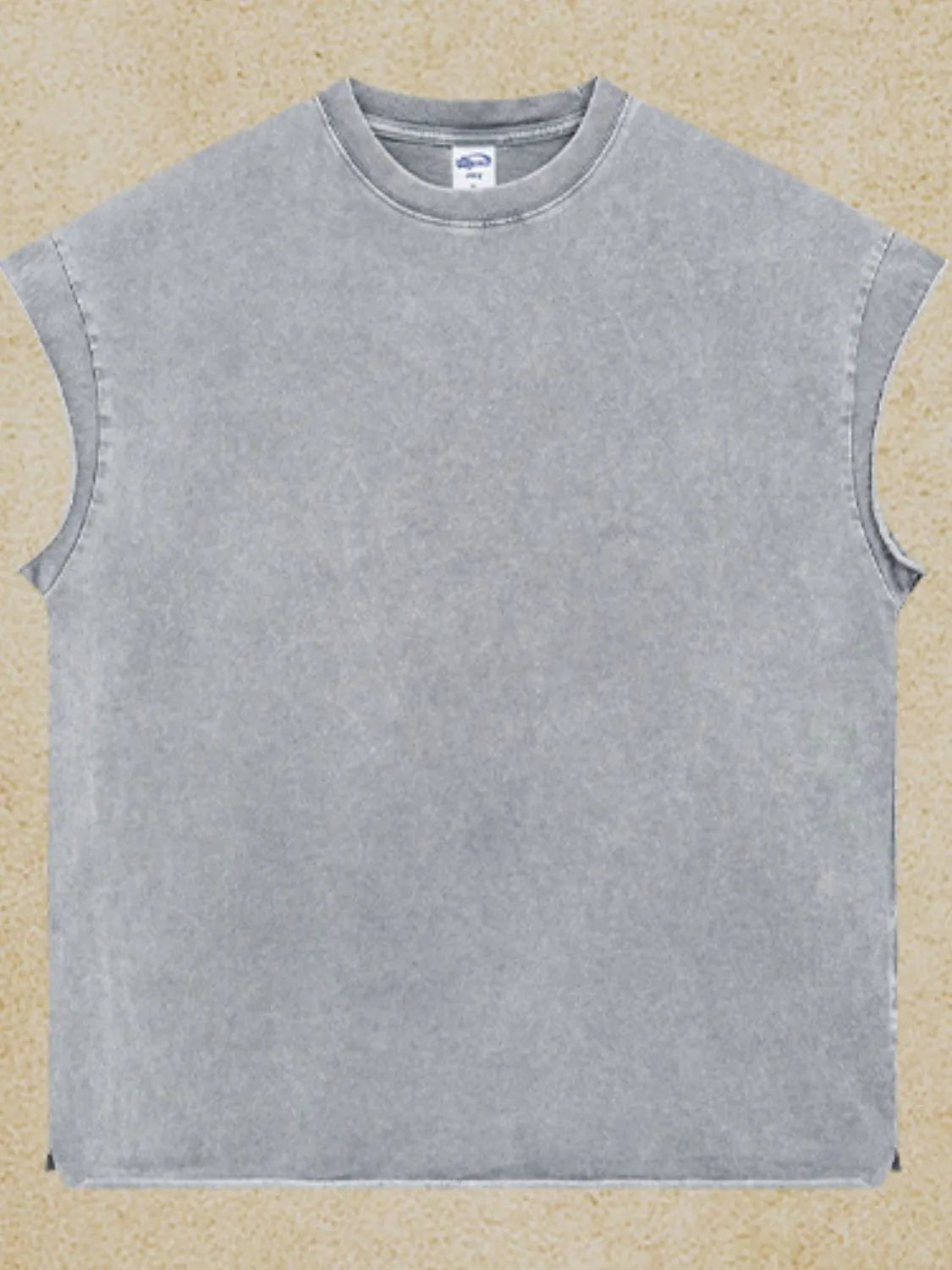 Men's Washed Round Neck Tank - -