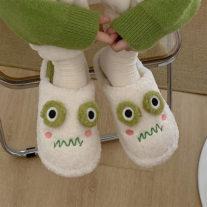 Cute Cartoon Plush Anti-Skid Indoor Slippers - White 1 42 - slippers