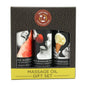 Earthly Body Edible Massage Oil Gift Set - Watermelon, Strawberry, Vanilla - oil