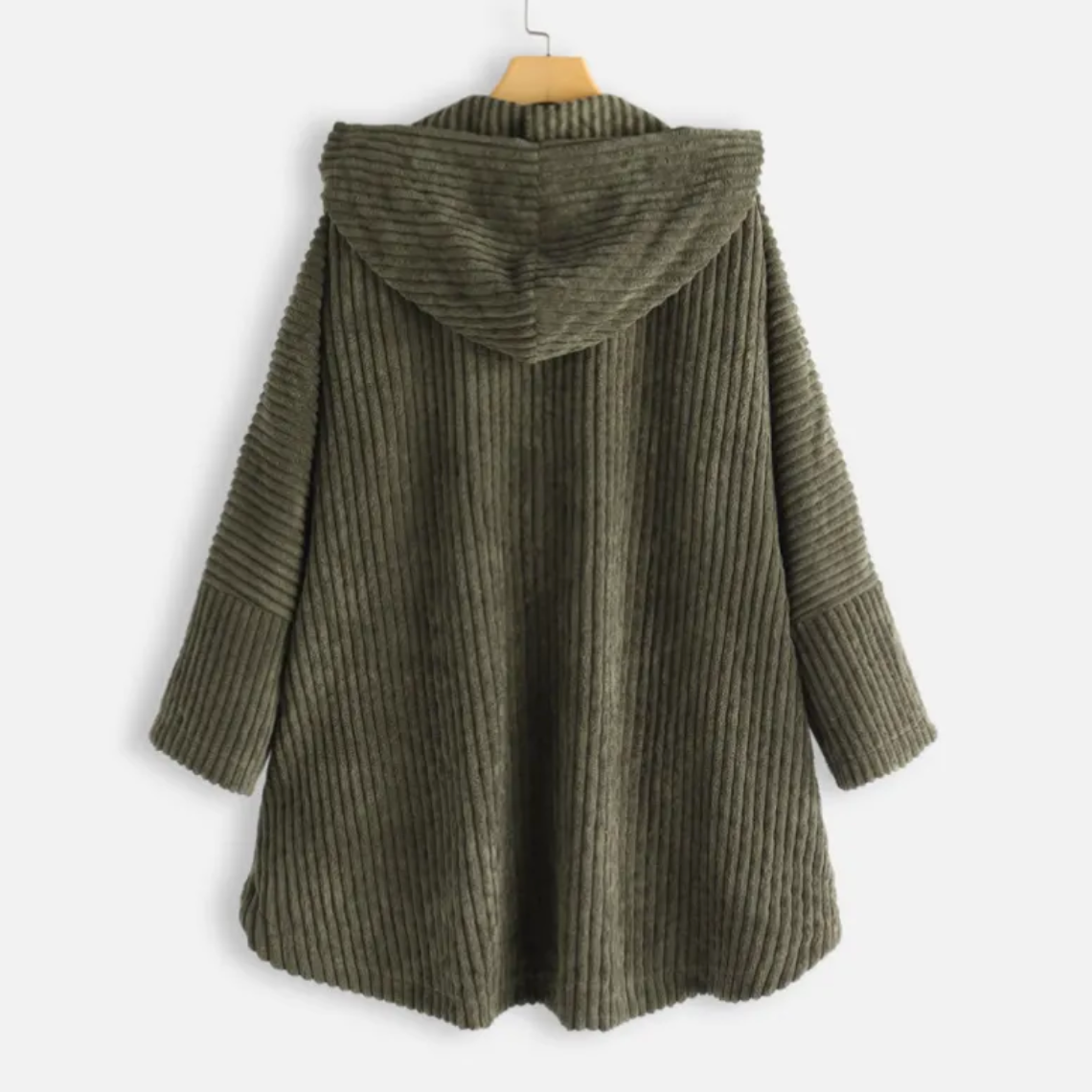 Loose Plus Size Retro Corduroy Coat - - coat
