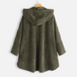 Loose Plus Size Retro Corduroy Coat - Green XXL - coat