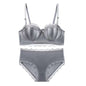 Lace Bustier Bra for Wedding Supports and Shapes - Premium Silver gray suit 32 70AB - bra